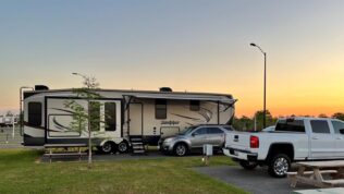 Fifth Wheel Camper parked at Lake Charles RV Resort
