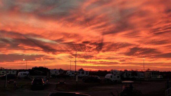 Sunset at Lake Charles RV Resort