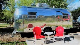 Vintage Airstream trailer at Dolores River RV Resort