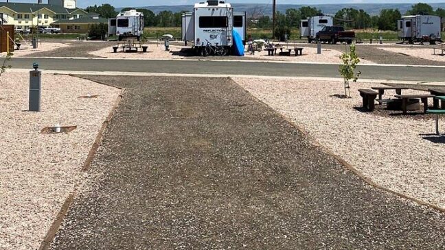 Paved access roads for RVs at Laramie RV Resort