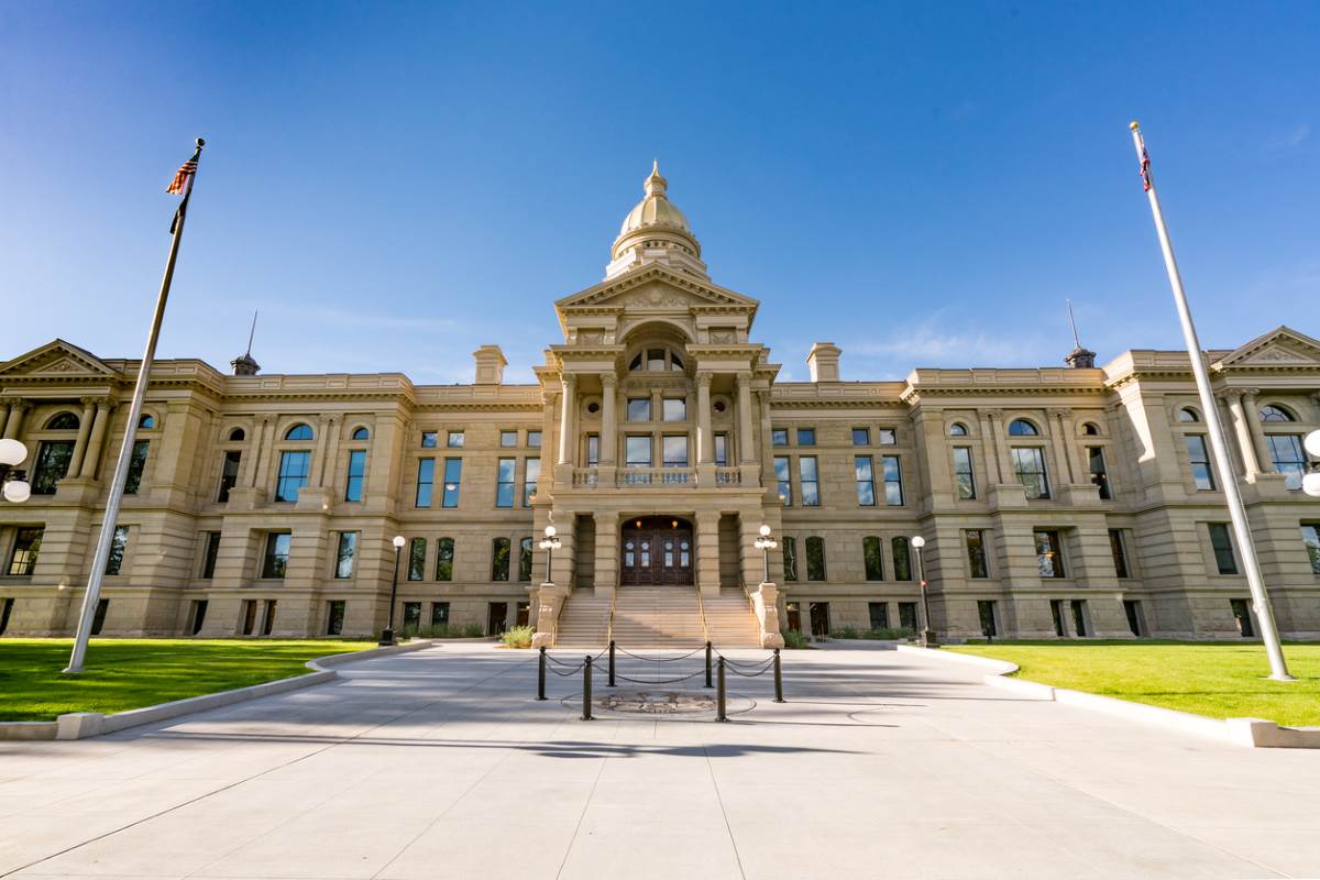 Exterior of the Wyoming State Capitol Building in Cheyenne.