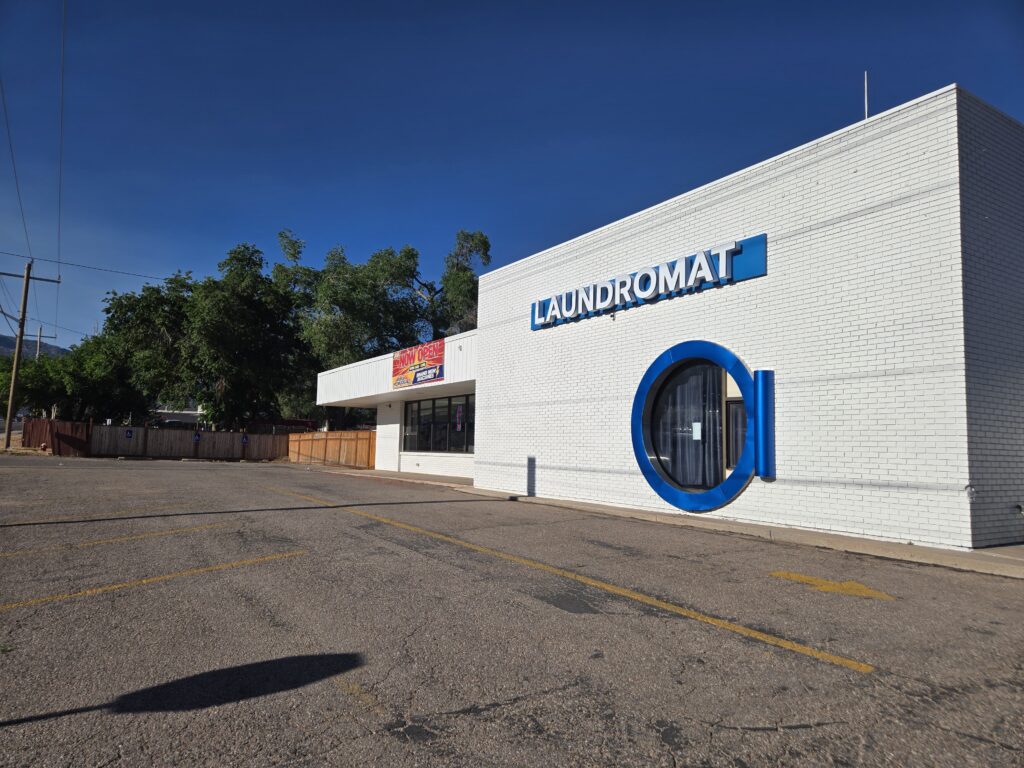 The exterior of the newly remodeled Cedar City Laundromat