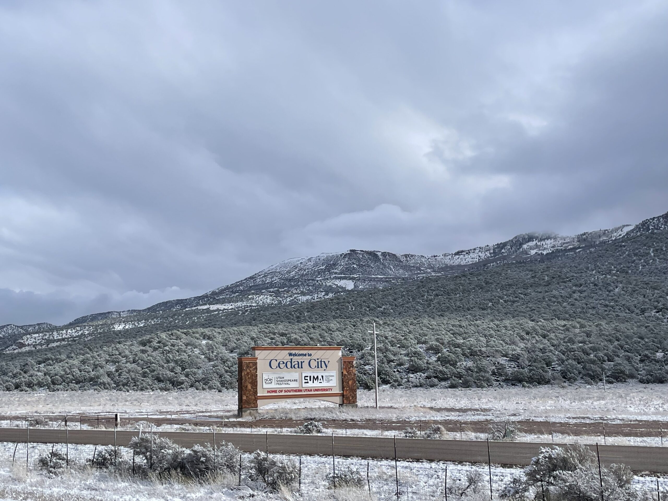 Sign for Cedar City Utah