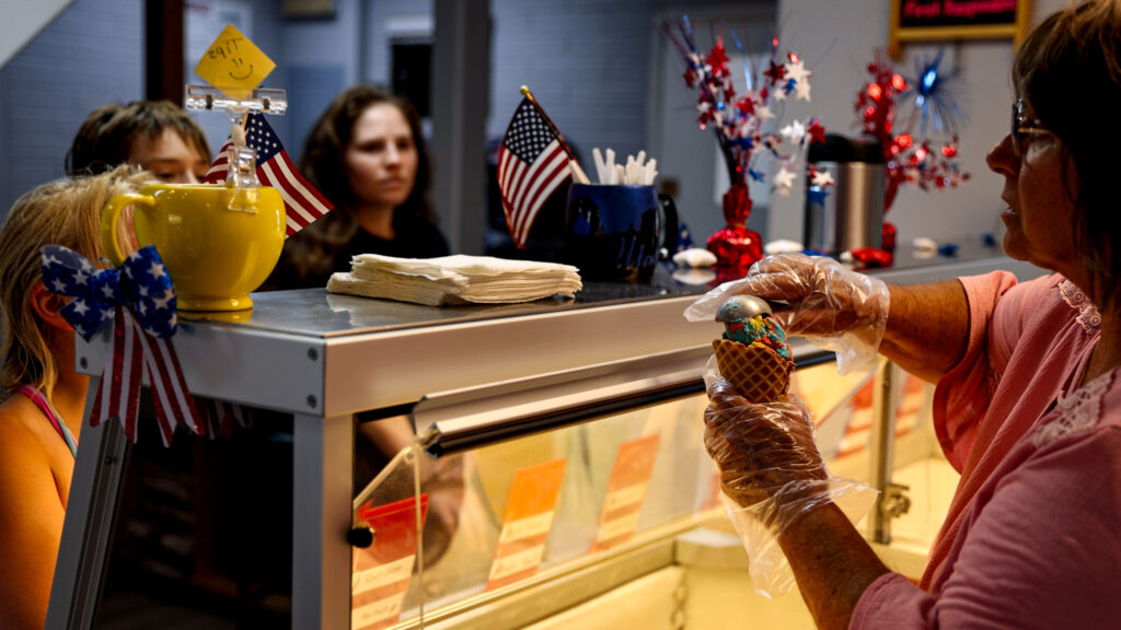 Campers get some ice cream at the Cedar City Convenience Store.