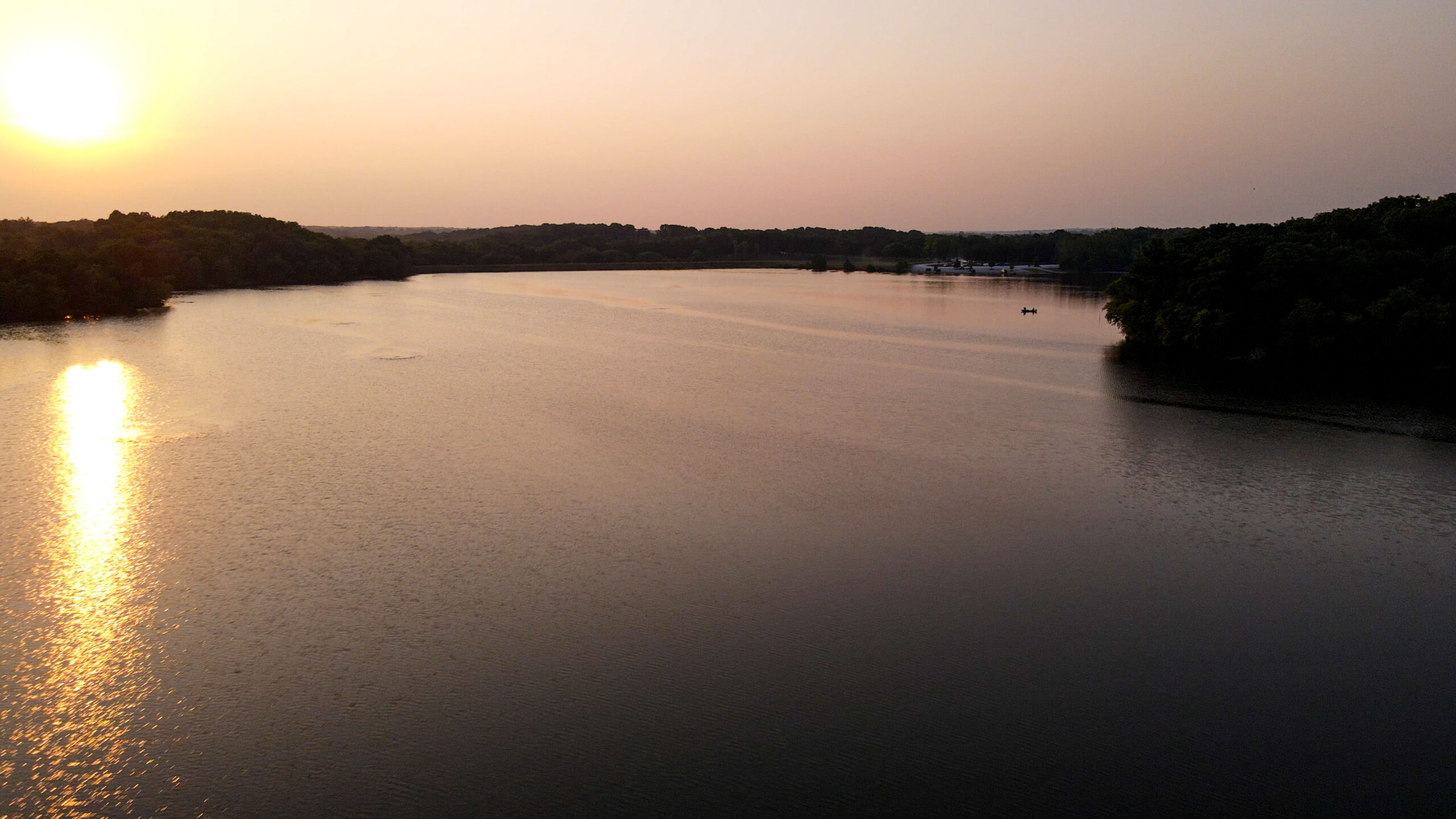 Aerial view of Perry County Community Lake from Perryville RV Resort—the best RV Park near Perryville MO