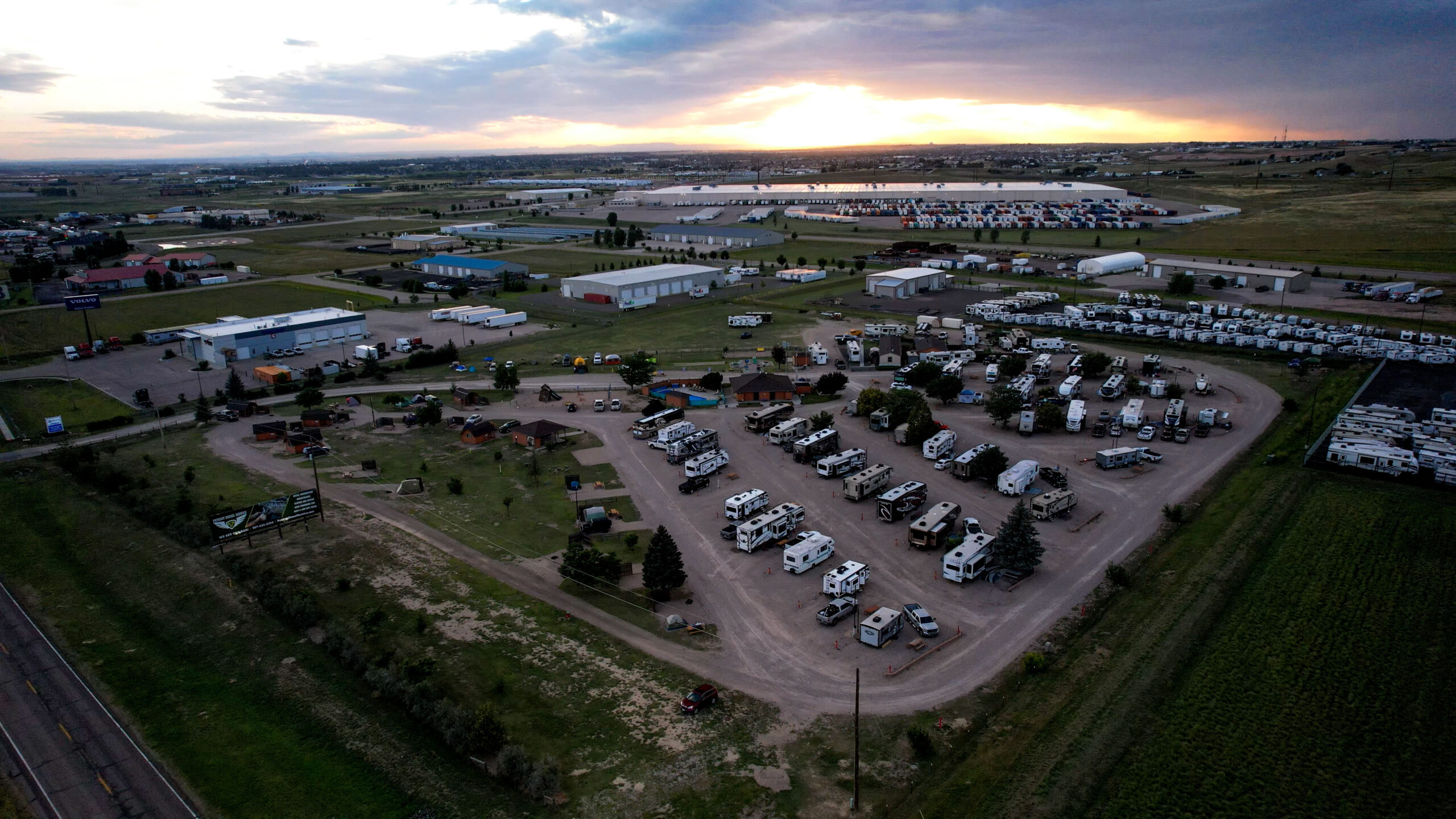 Full hookup RV sites with pull-through access at Cheyenne RV Resort in Cheyenne, Wyoming