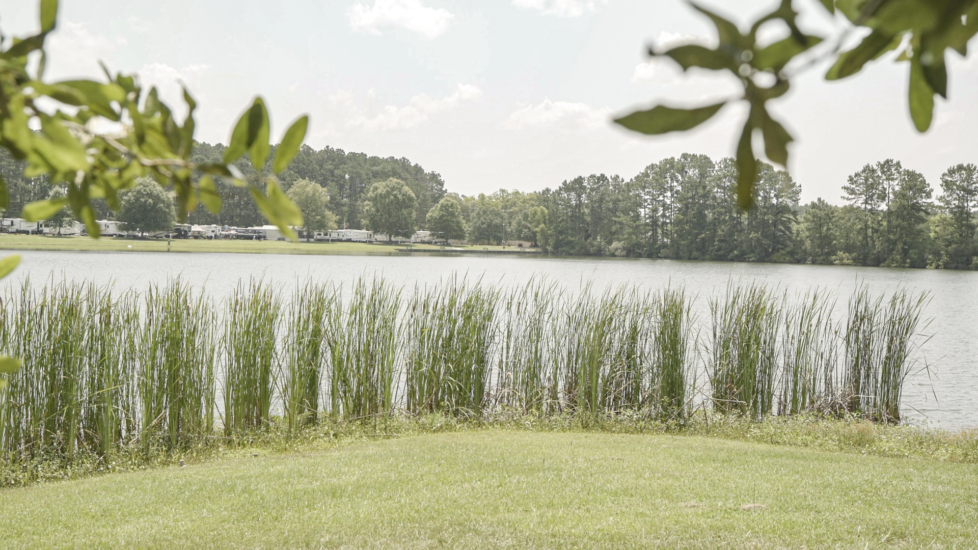 Lakeside view at Lakeside RV Park in Livingston, LA.