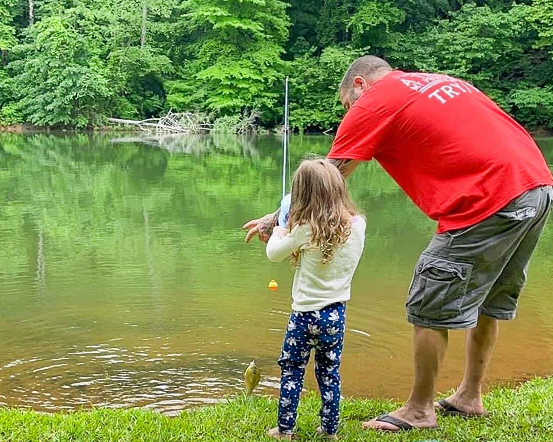Fishing while camping at The Point RV park at lake hartwell ga