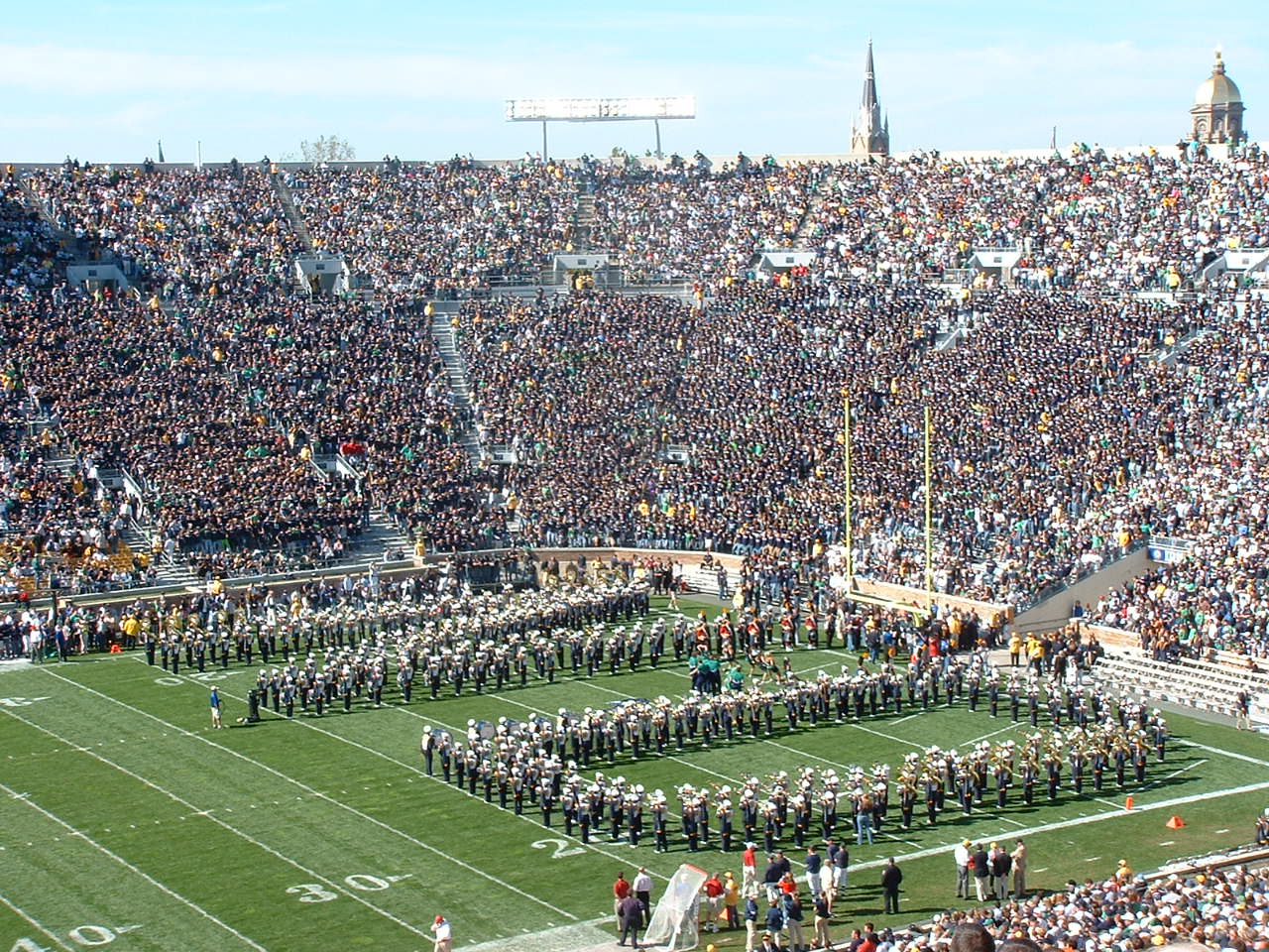Notre Dame Fighting Irish football pre-game with the marching band at Notre Dame Stadium on October 7, 2006.