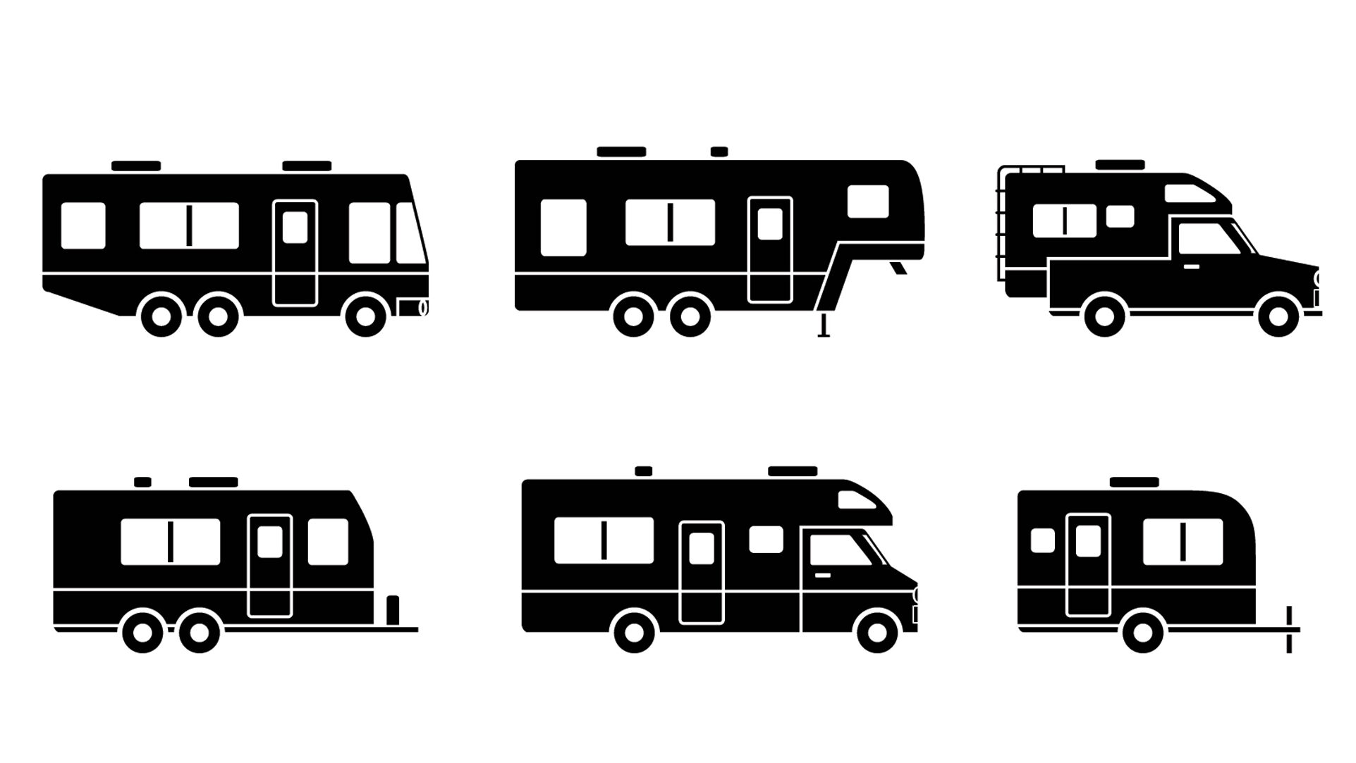 A diagram depicting various types of Recreational Vehicles