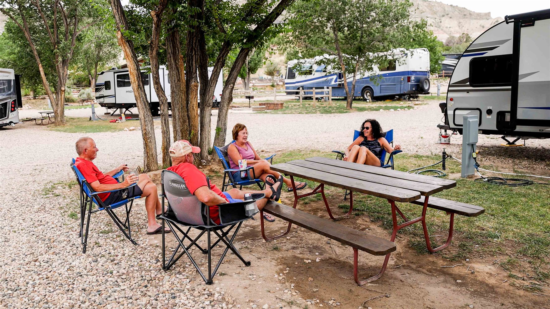 Full-hookup RV sites with red-rock backdrop at Bryce Canyon RV Resort in Cannonville, Utah