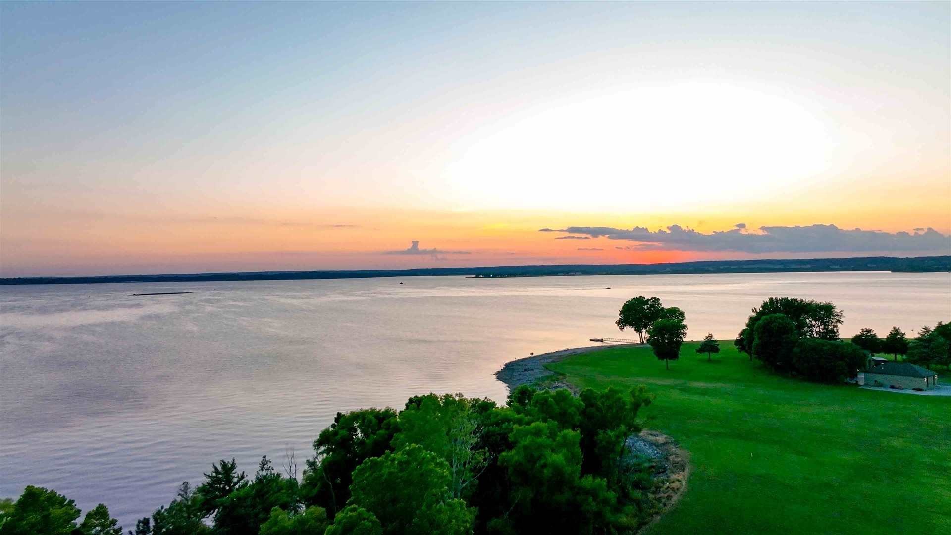Campground views at Grand Lake O the Cherokees RV Resort in Grove, OK