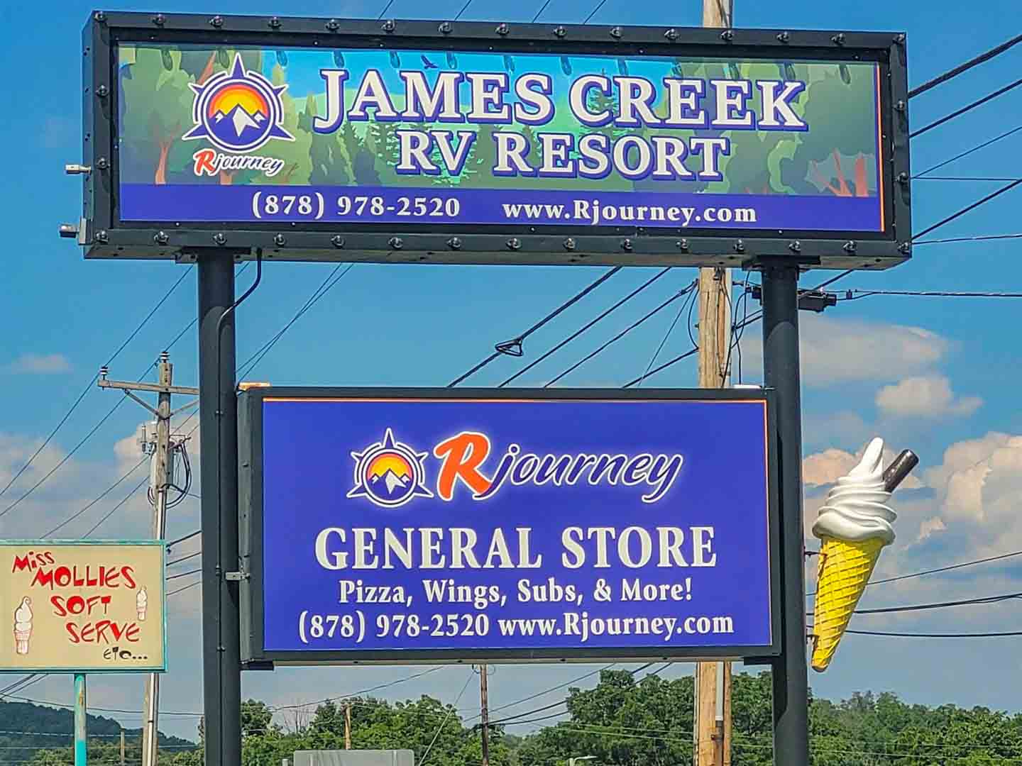 RV sites at James Creek RV Campground in James Creek, PA