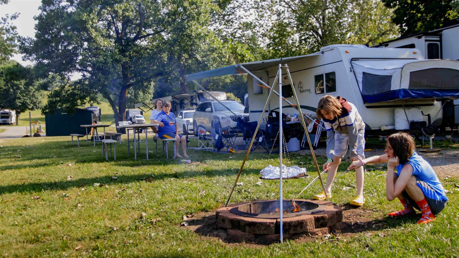 Campground views at Muncie RV Resort in Anderson, IN