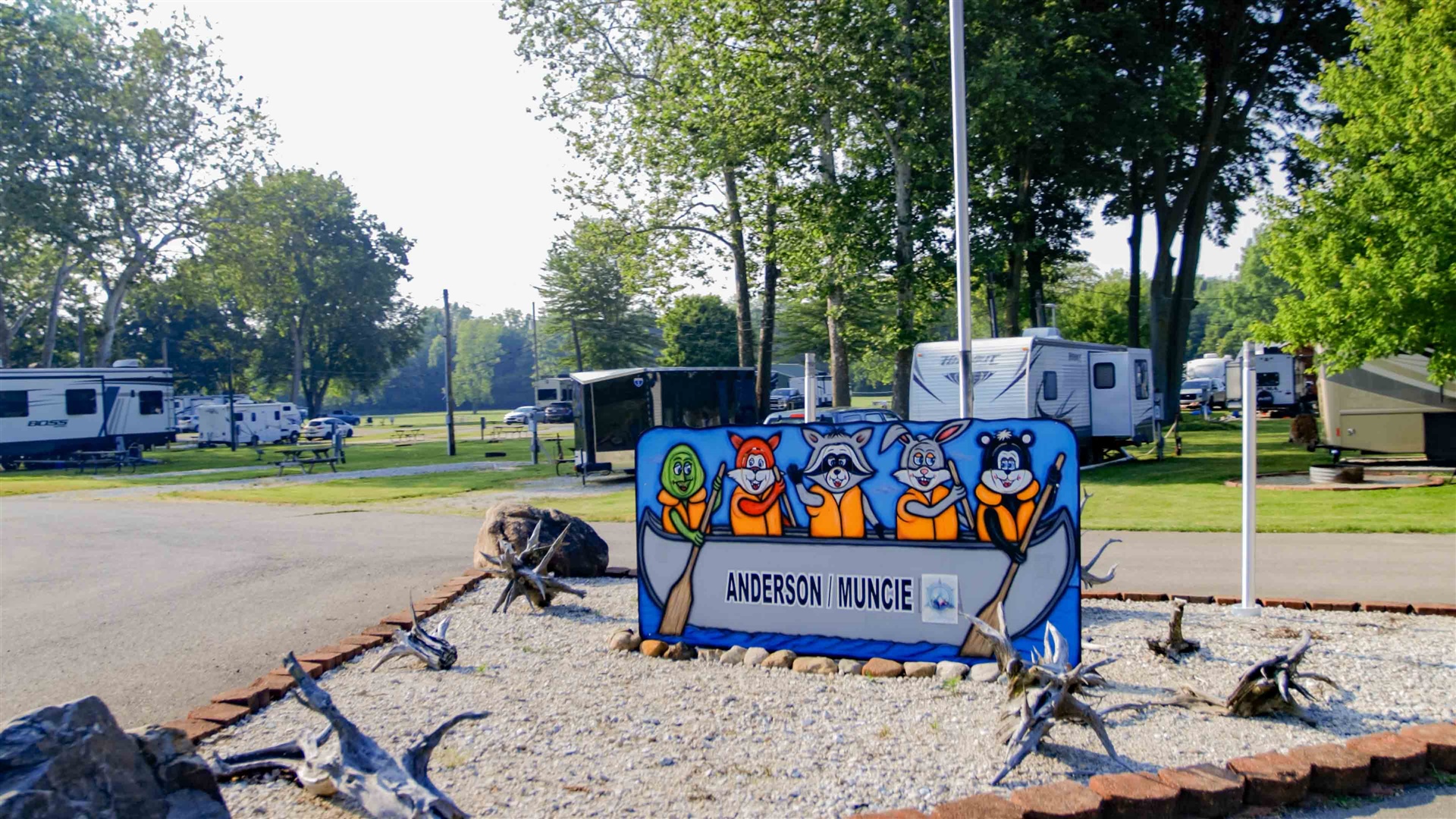 RV sites at Muncie RV Resort in Anderson, IN