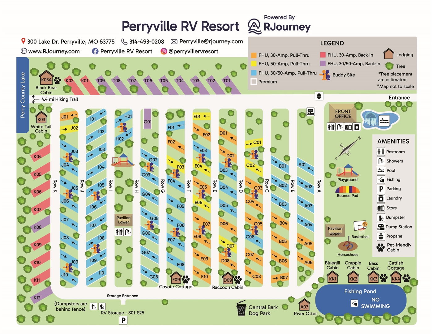 RV sites at Perryville RV Resort in Perryville, MO