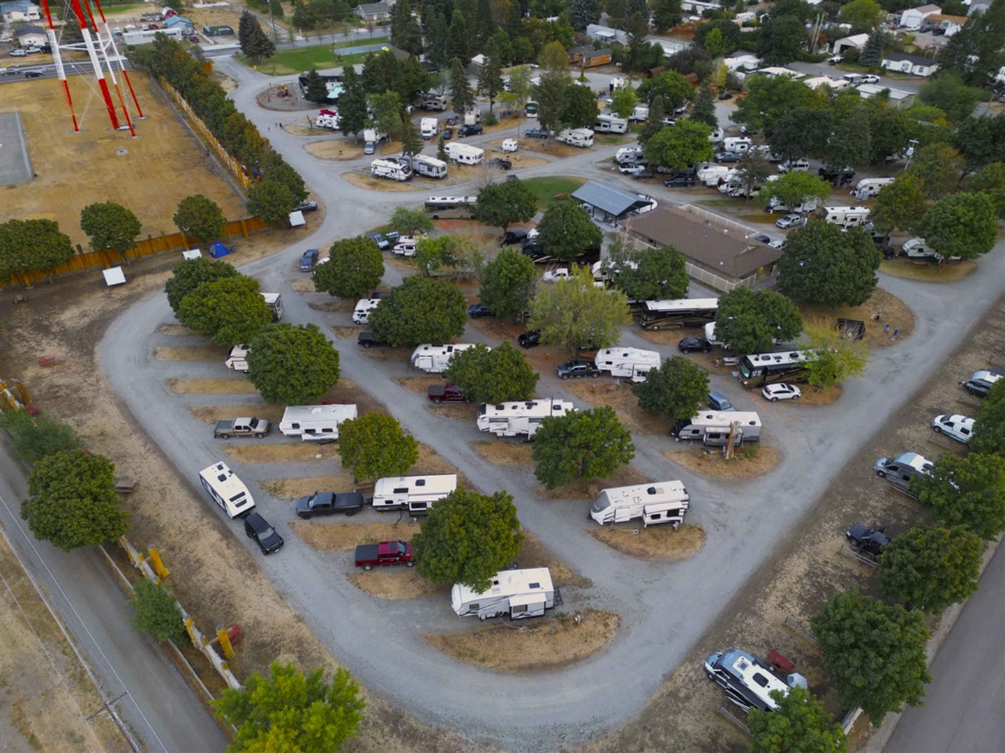 RV sites at Roam Spokane RV Resort in Spokane Valley, Washington