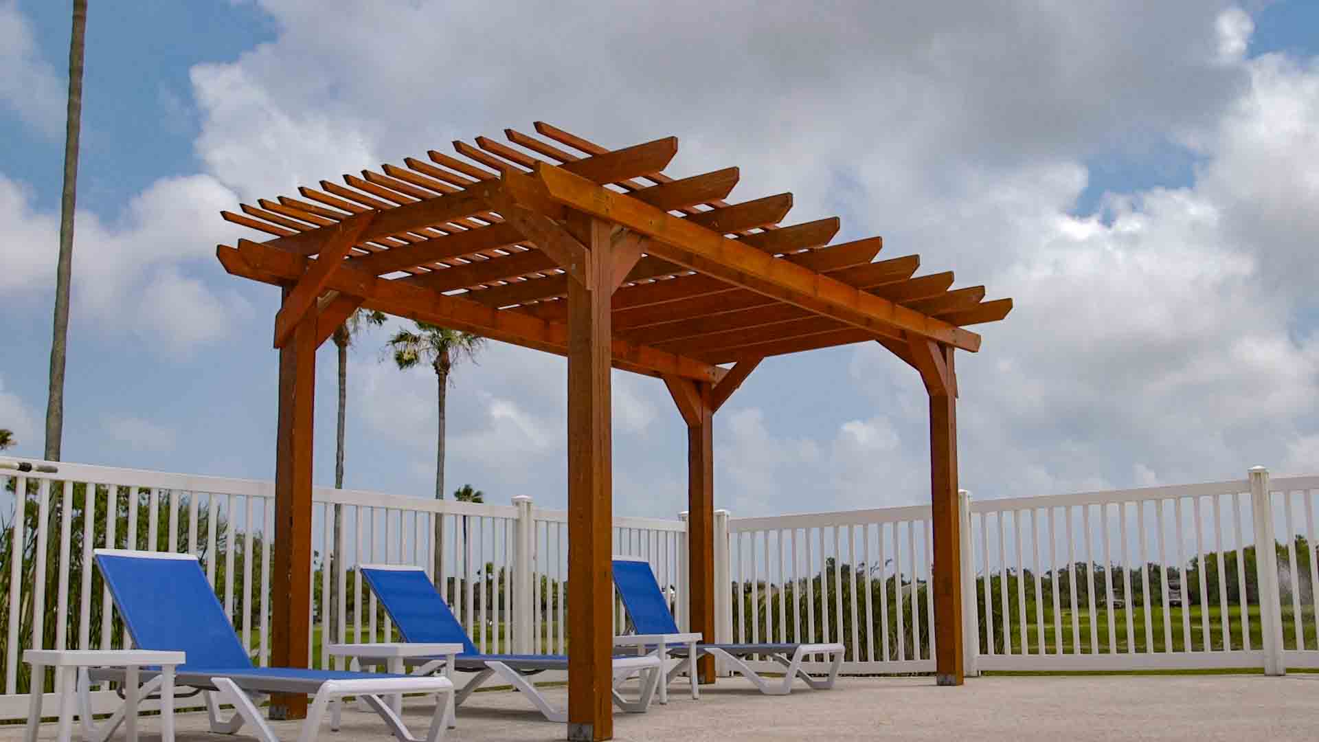 Full hookup RV sites on concrete pads at Rockport RV Resort in Rockport, TX