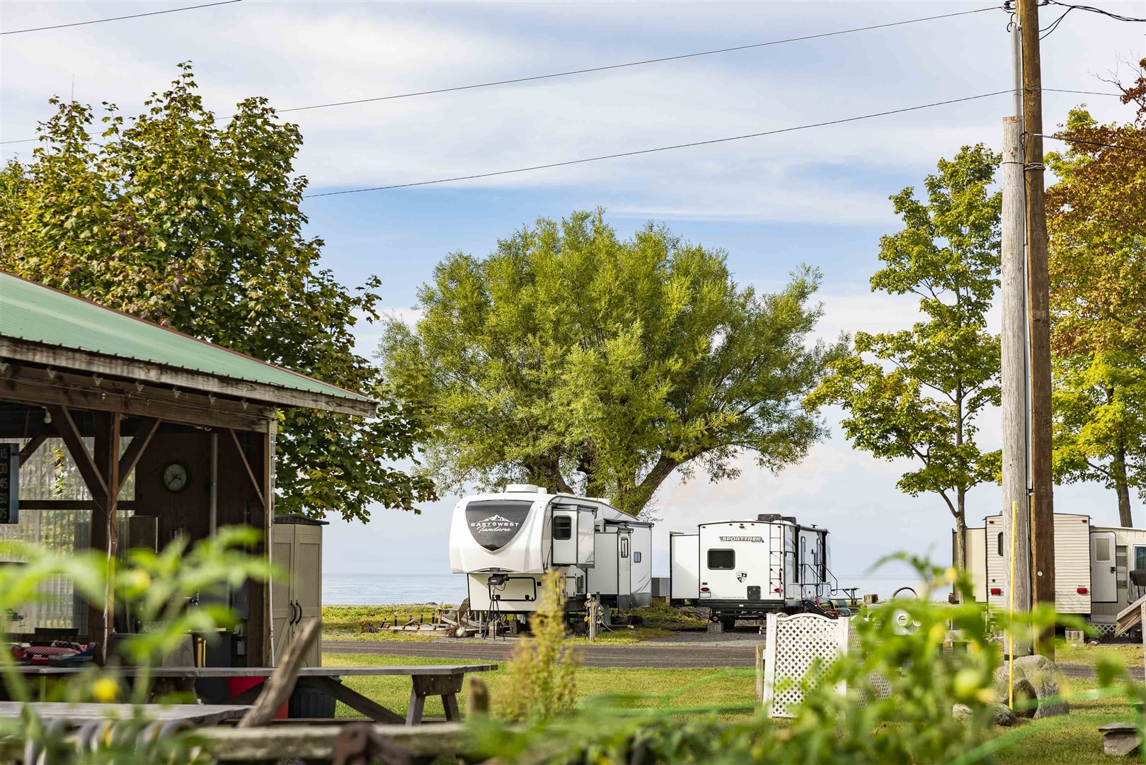 RV sites at Shady Shores Campground in Sterling, NY