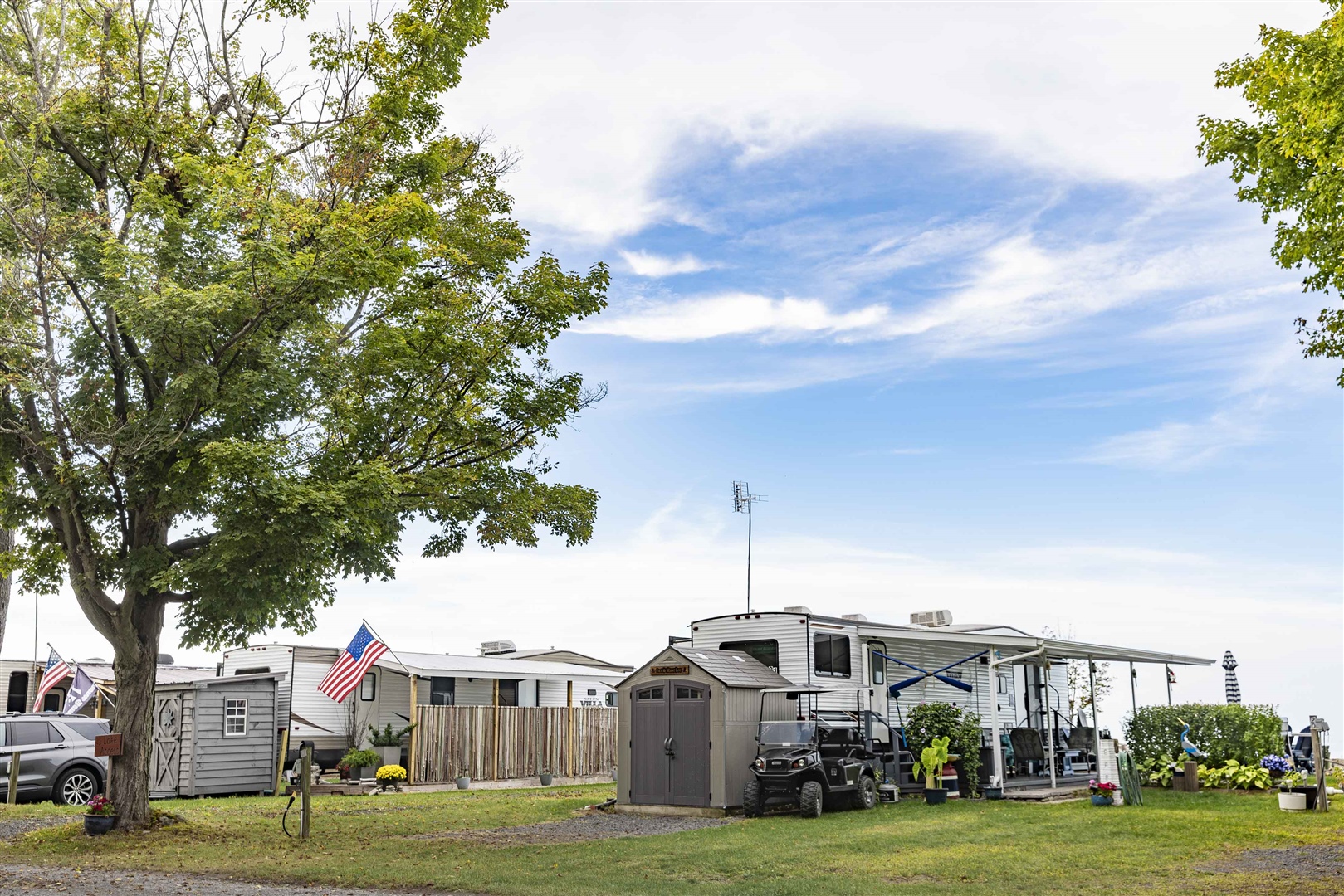 RV sites at Shady Shores Campground in Sterling, NY