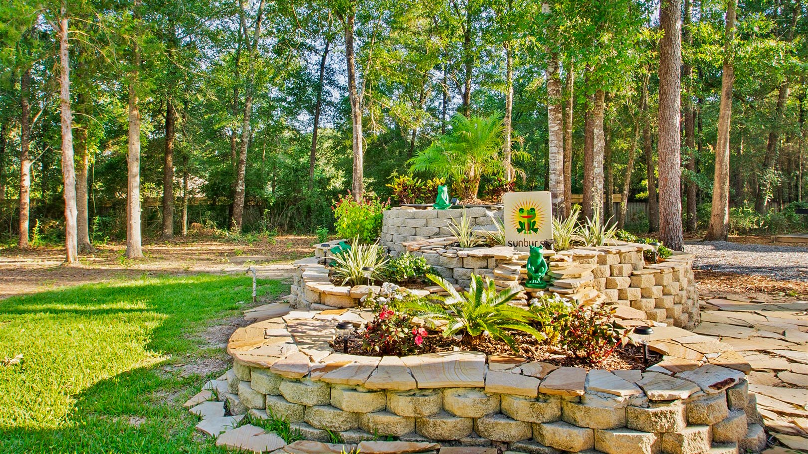 Full hookup RV sites under the trees at Sunburst RV Resort near Milton, Florida